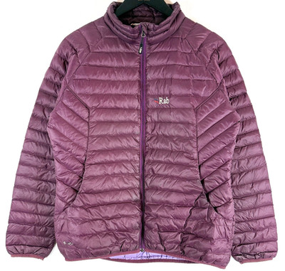 Rab Microlight Alpine Jacke Damen UK 14 lila Daunen Puffer leicht Outdoor