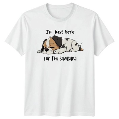 Im Just Here For The Savasana T-Shirt Yoga Fitness Geschenk für Sie und Ihn