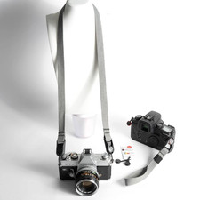 Grey Cotton Wrist  Neck Strap Combo w/ Peak Design Anchors HANDCRAFTED