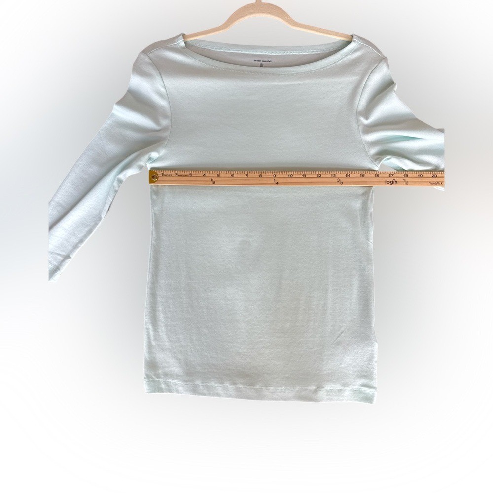 Amazon Essentials Aqua Blue Fitted Long Sleeve Te… - image 3