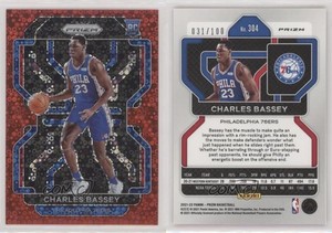 2021-22 Panini Prizm Fast Break Red Prizm /100 Charles Bassey #304 Rookie RC