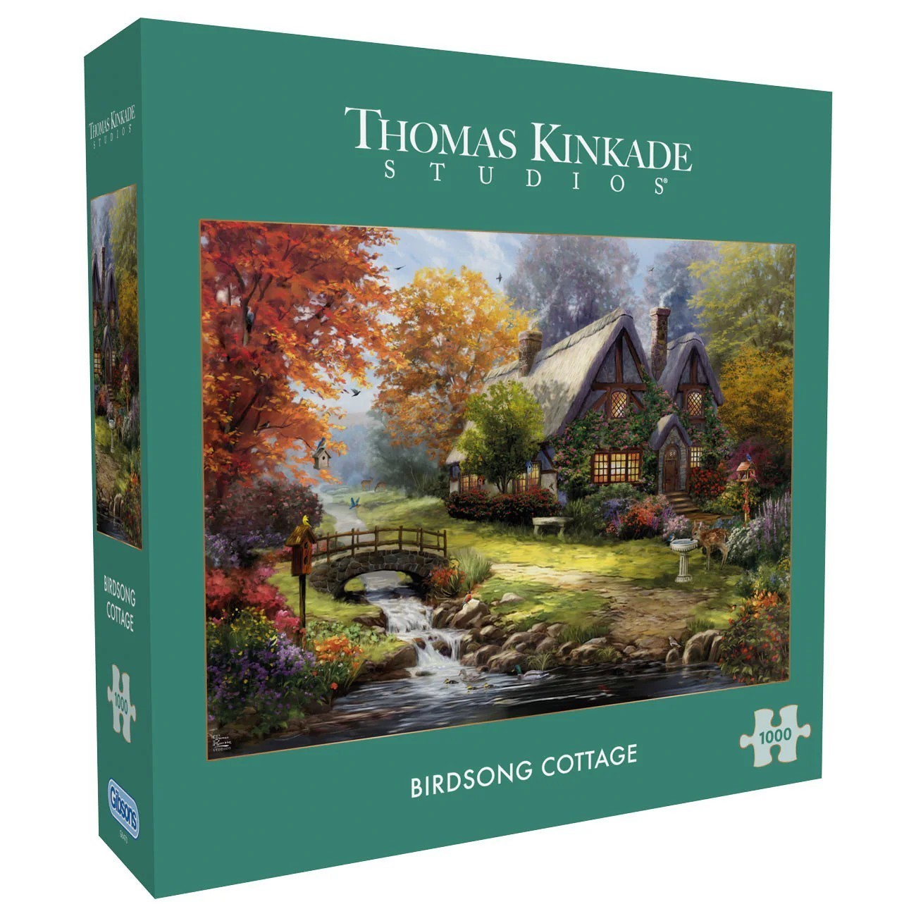 Gibsons Birdsong Cottage 1000 Piece Jigsaw Puzzle Thomas Kinkade Studios G6470
