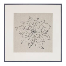 Melrose Framed Poinsettia Print Under Glass 20"SQ