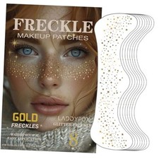 8 Pcs Face Makeup Patches Glitter Freckles Face Tattoo, Glitter Freckles, Gold
