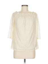 NWT Adiva Women Ivory 3/4 Sleeve Blouse M