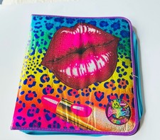 Rare Vintage Lisa Frank Fantastic Fashions Sparkle Kiss Lips Zipper Binder      