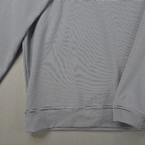 Peter Millar Perth Gray Sugar Stripe Performance Quarter Zip Men L Blalock Lakes - Picture 4 of 9