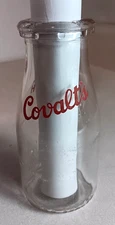 VINTAGE COVALTS DAIRY MUNCIE, INDIANA HALF PINT MILK BOTTLE