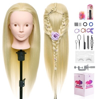 Frisierkopf Neverland Übungskopf 61cm 50%Echthaar Frisieren Trainingsköpfe blond