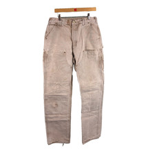 VTG Carhartt Double-Knee Dungaree Carpenter Pants Distressed VERY FADED 35 x 34
