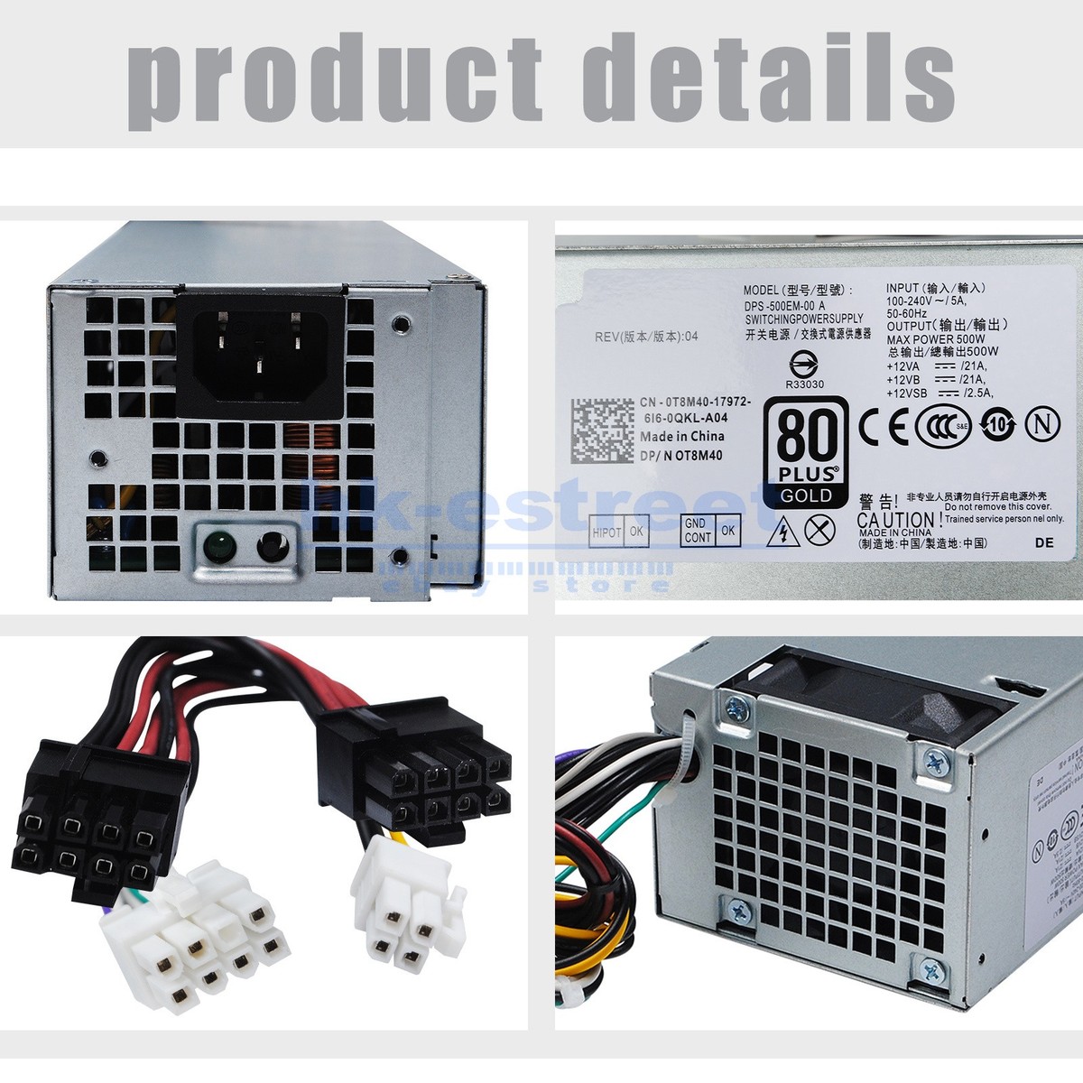 PC Voeding Hp 504966-001 100-127V~8A/200-240V~4A 50-60Hz 250W compatibel met HP Pavilion Slimline S5000 PSU TFX Upgrade Slimline SFF Bestec
