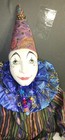 Vintage OOAK Handcrafted Cirque Du Solei Harlequin Jester Doll Porcelain Head