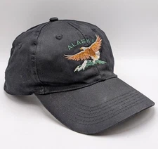Alaska USA Embroidered Eagle Hat Arctic Circle Made In USA Snapback Black Cap