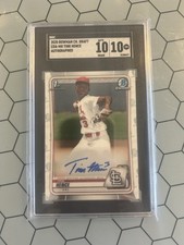 2020 Bowman Draft Chrome Tink Hence #CDA-MH 1st Auto SGC 10 Cardinals