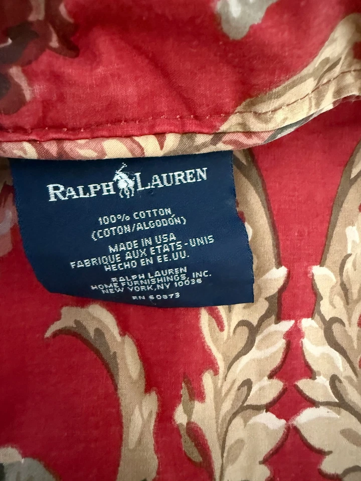 Vintage RALPH LAUREN red floral Marseilles Comforter FULL/QUEEN - Image 3 of 4