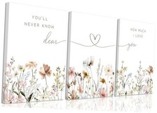 3Pcs Wildflower Nursery Canvas Wall Art Flower 16L x 12W Wildflowers canvas A