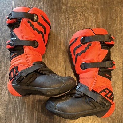 Fox Racing Youth Comp Boot Flo Orange Motocross Boots Size 4 | eBay