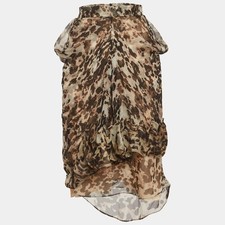 Givenchy Multicolour Abstract Print Chiffon Draped Mini Skirt M