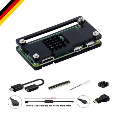 Raspberry Pi Zero 2 W Gehäuse 7-in-1 Starter Kit mit Acryl, Kühlkörper, GPIO-...