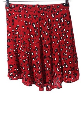 GLAMOROUS Faltenrock Damen Rock Gr. DE 36 rot-schwarz-weiß Casual-Look