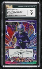 2023 Leaf Eclectic Flash of Color Purple Wave 1/3 Jordan Addison CGC 9 Auto v1x