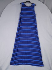 Old Navy Women's Striped Sleeveless Maternity Maxi Dress XL Blue