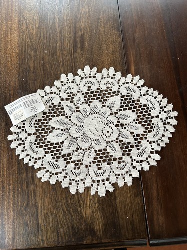 Set 4 Place Mats Doilies Heritage Lace Ecru Rose 12x16” New With Tags Victorian - Picture 3 of 7