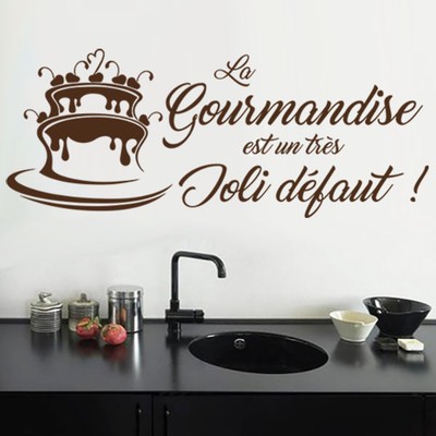 Sticker Cuisine Texte La Gourmandise Est Un Joli x50 Cm Et 30x75 Cm Ebay