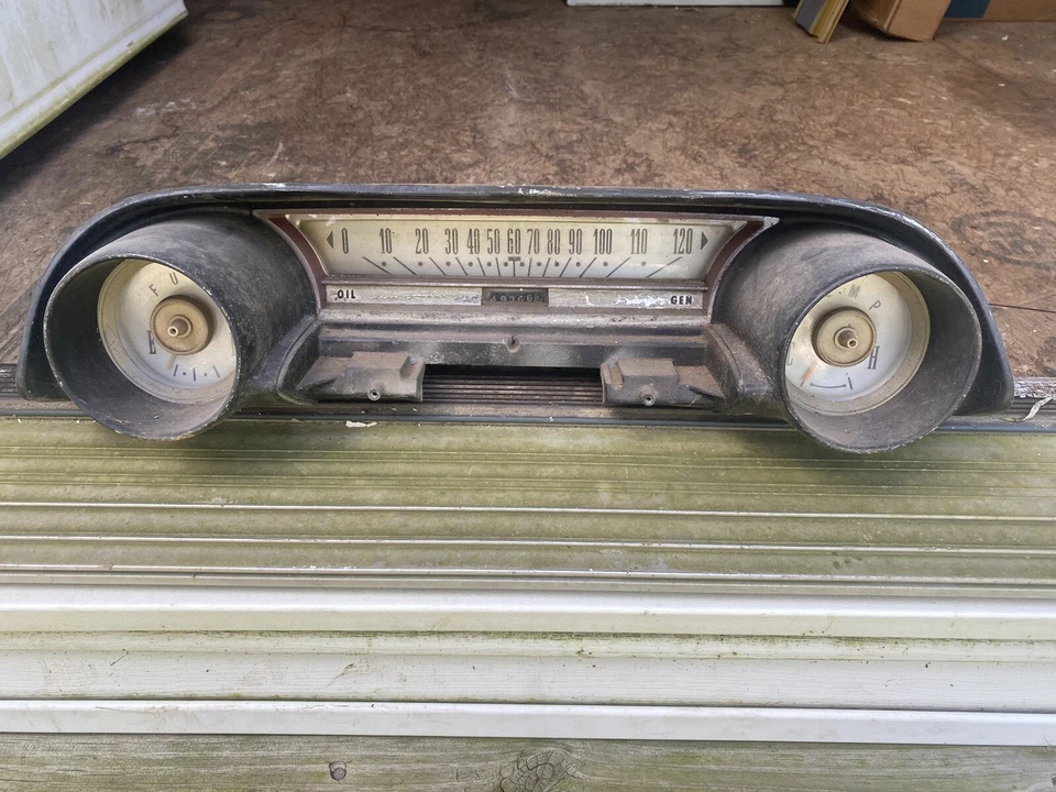 1964 Ford Galaxie 500 Dash Instrument Cluster Trim Speedometer Bezel Gauges - Image 2 of 4
