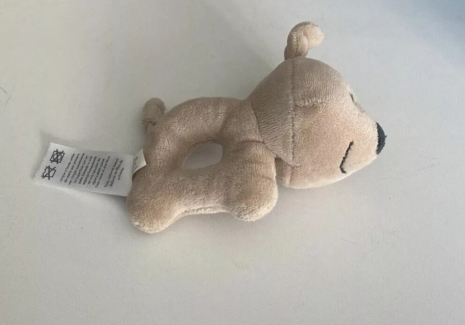 Carters Precious Firsts Bronceado Cachorro Perro Anillo Sonajero Lovey Suave Bebé Juguete Beige Foto 4 de 4