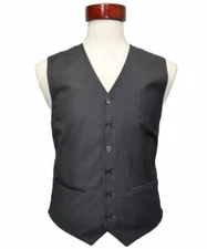 Men's dark gray  color wool feel suit vest size ( 52 )