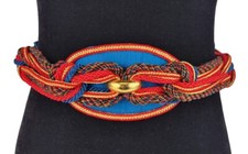 Vintage 80s Ginnie Johansen Designs Inc Dallas Women Braided Cord Statement Belt