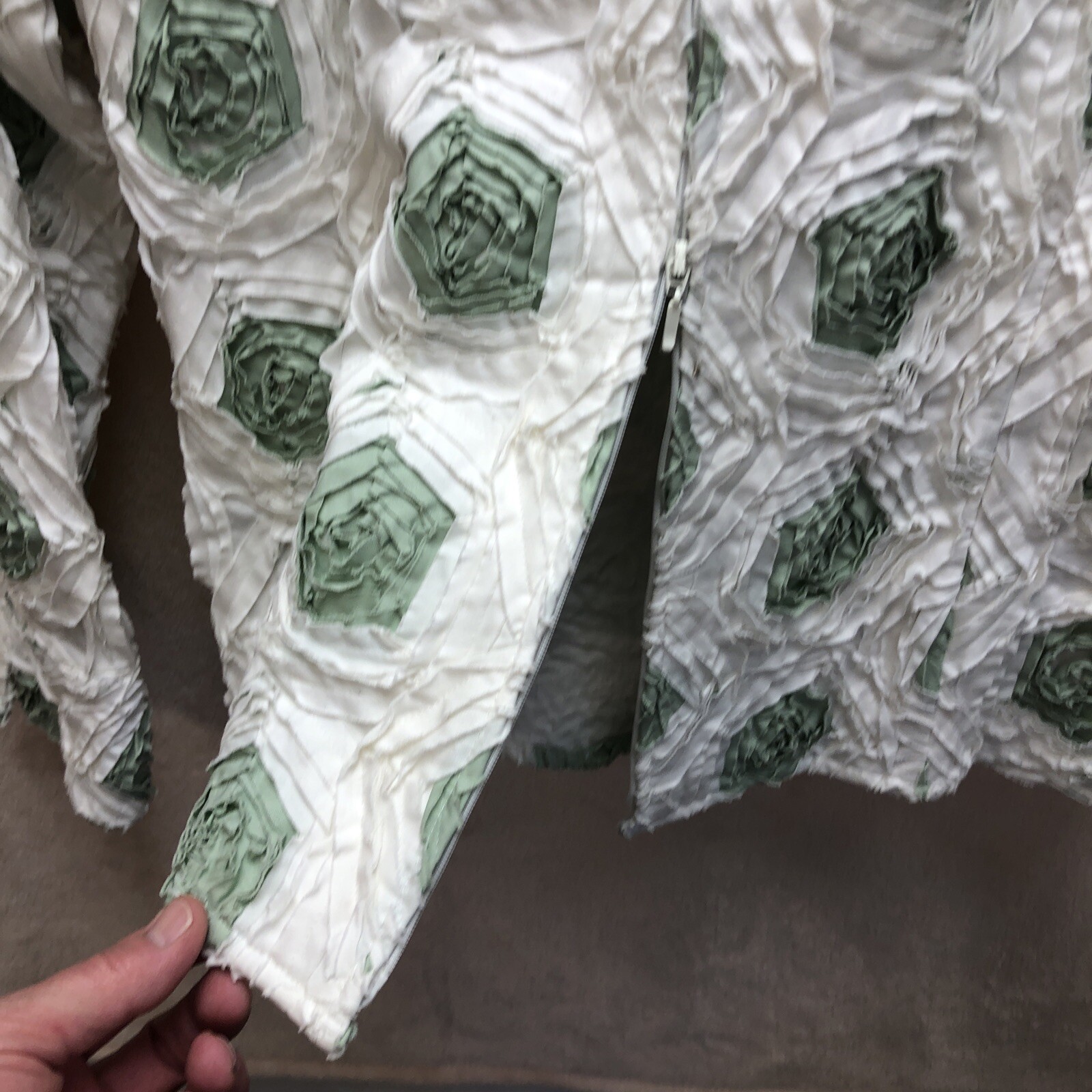 SAMUEL DONG  Green Rosette Patchwork Jacket Women… - image 16