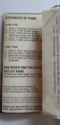 Bob Seger And The Silver Bullet Band Stanger In Town Cassette. Retro Vintage - Picture 3 of 3