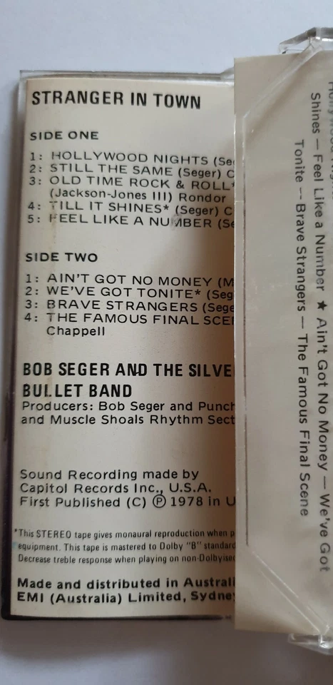 Bob Seger And The Silver Bullet Band Stanger In Town Cassette. Retro Vintage - Image 3 of 3