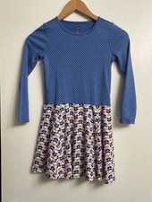 NWOT TEA COLLECTION Girl’s Polka Dot / Floral Long Sleeve Skirted Dress Size 7