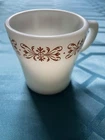 Vintage Pyrex Flat D Handle Replacement Cup #709 Filigree Copper Milk Glass