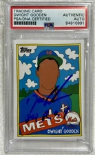 2020 TOPPS PROJECT #119 DOC GOODEN SIGNED METS CARD PSA AUT0