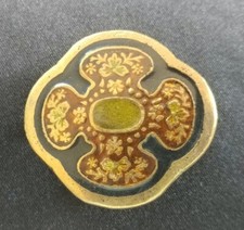 FLORAL FLOWER ART SMALL 3/4" INCH BELT BUCKLE HANDMADE VTG? SIGNED MADE IN INDIA