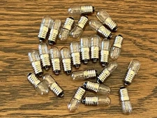 25 New #46 Incandescent Screw Base Lamp Light Bulbs 6v 6.3v .25A E10 (Qty)