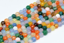 6MM Natural Multicolor Agate Beads A Faceted Round Gemstone Loose Beads 14"