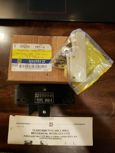 Square D Mechanical Interlock Kit Class 9999 Type MM4 for Class 7004 Type MHO-1