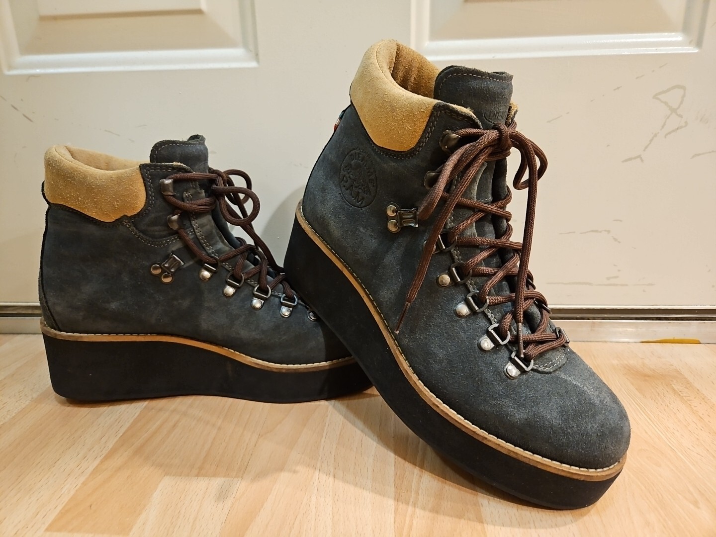 Diemme x P.A.M Black Platform Boots Lace Up Front, size 40