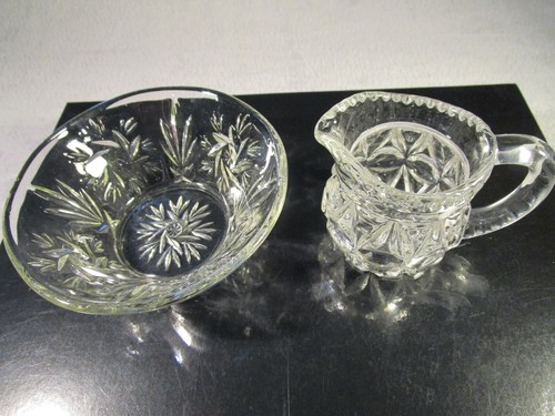 Vintage Cut Glass Jug & Bowl ,