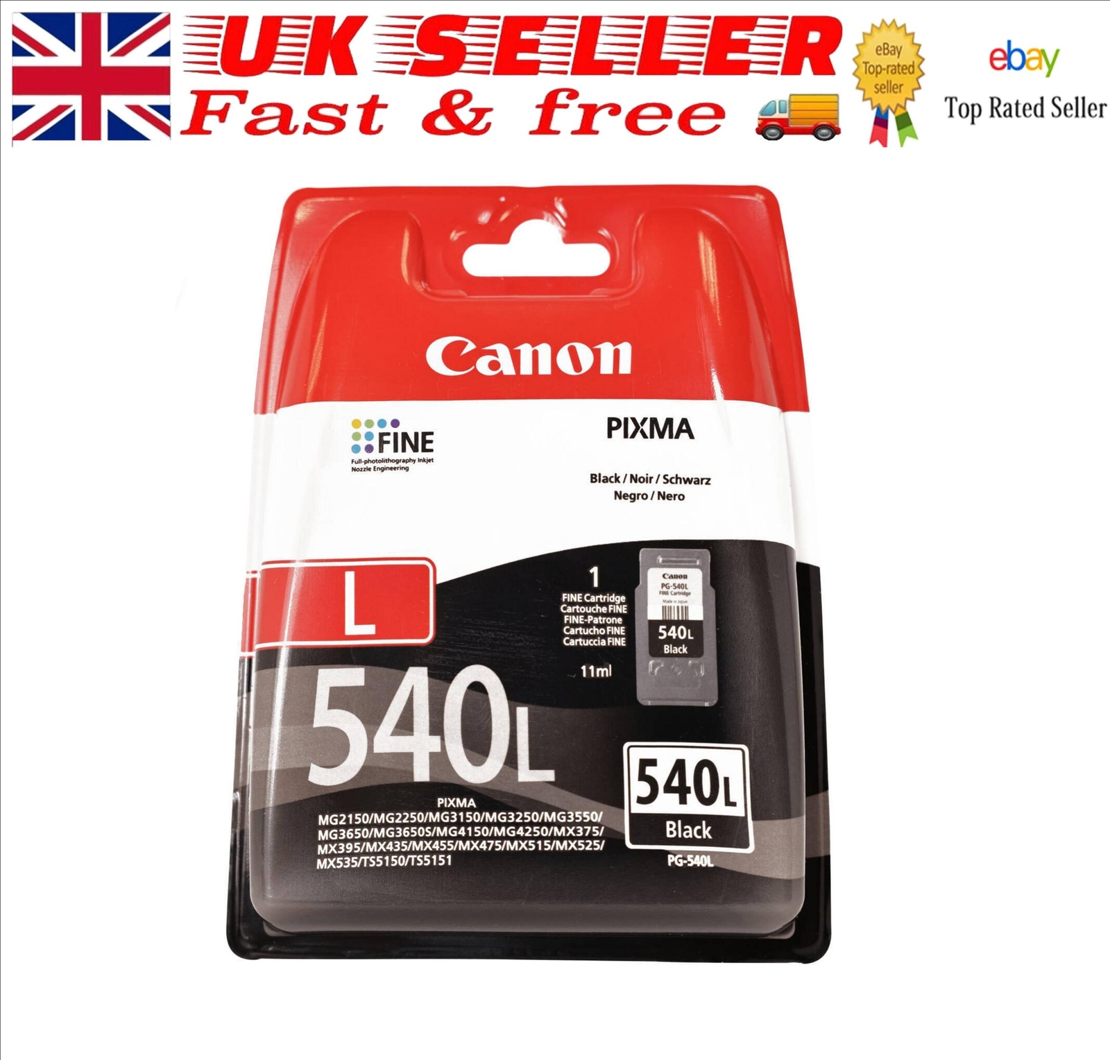 Canon Black 5224B011/Pg-540L Printhead Cartridge Pigmented Blister Wit - Image 2