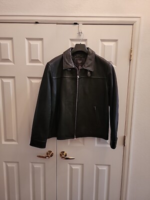 New Coach Black Leather Men's Bomber Style Jacket Size XL 