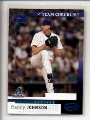 RANDY JOHNSON 2003 LEAF #286 TEAM CHECKLIST PRESS PROOF #091/100 AK4956