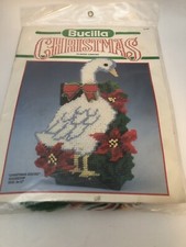 Bucilla Christmas Goose Doorstop Kit 61107 Plastic Canvas 8 x 12
