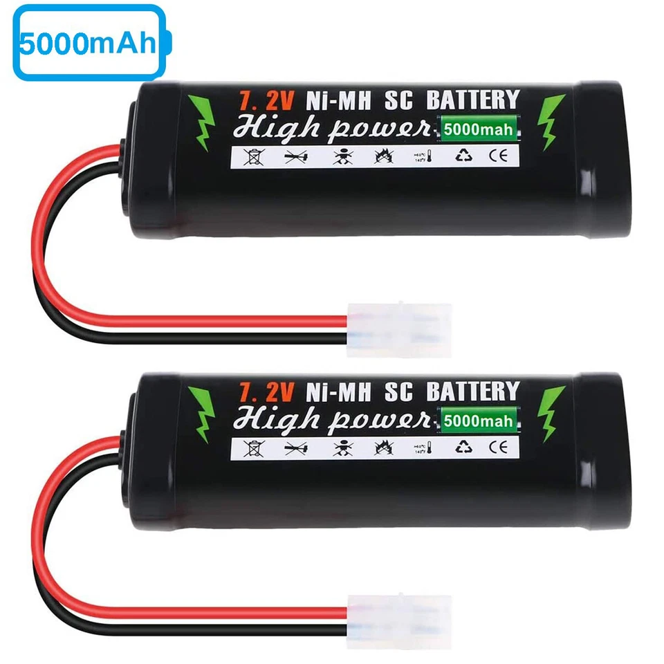 3 Stk 7,2V 5000mAh NI-MH Akku mit Tamiya-2P Stecker für RC Auto Boot Ersatzakkus - Bild 2 von 4