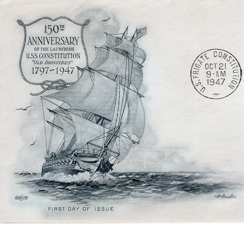 USPS #951 1947 USS Constitution 150th ArtMaster Cachet FDC ST3466 - Image 2 of 4
